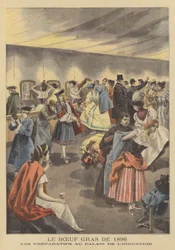 パリでの肥育牛の行列、1896